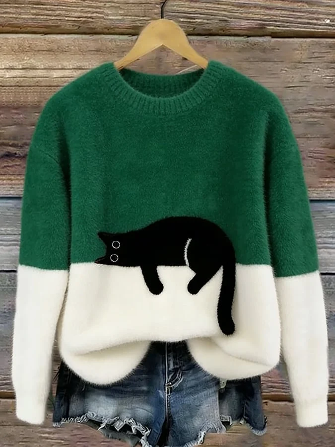 Luna | Sweat Femme avec Motif de Chat