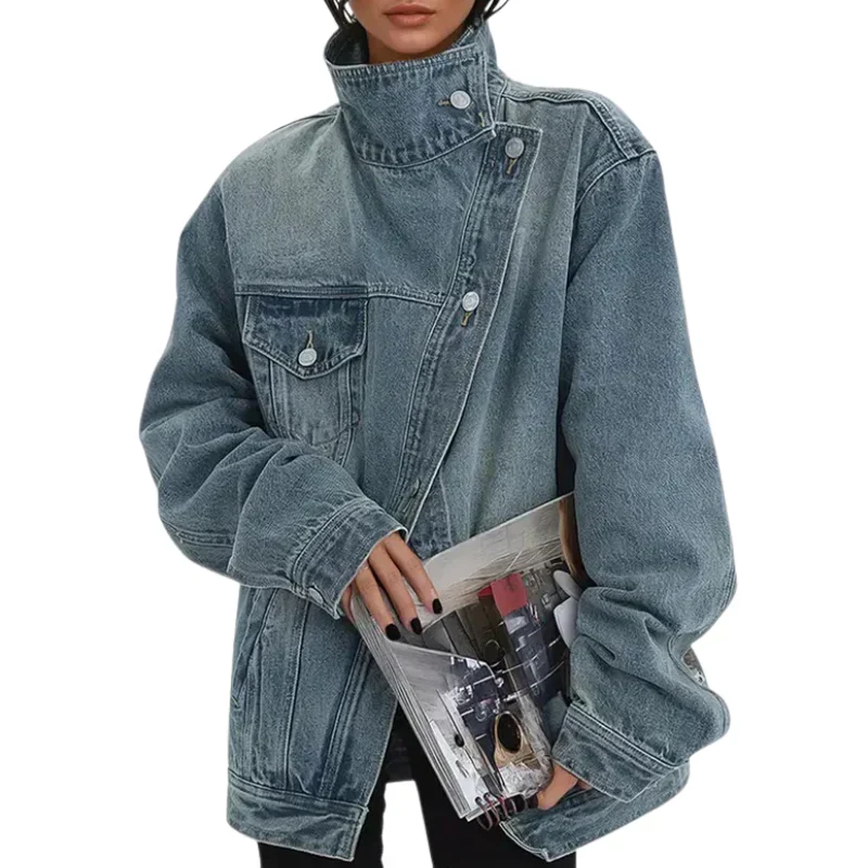 Cleo - Chaqueta asimétrica urbana con botones