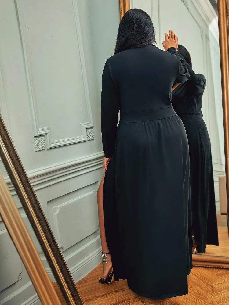 Split V Neck Maxi Dress