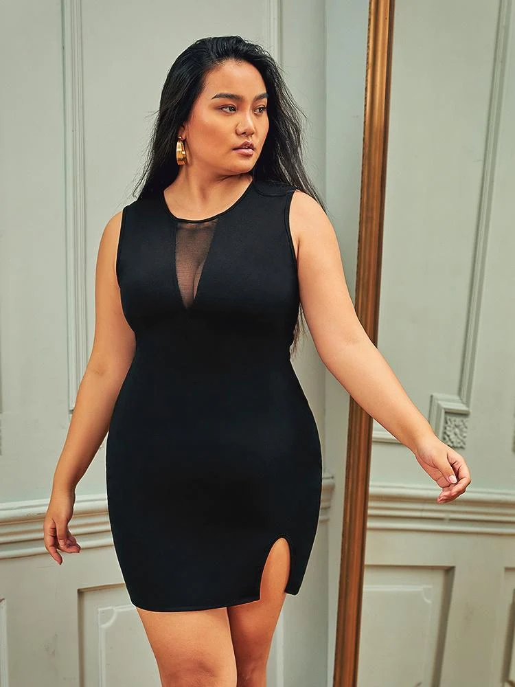 See Through Split Dress