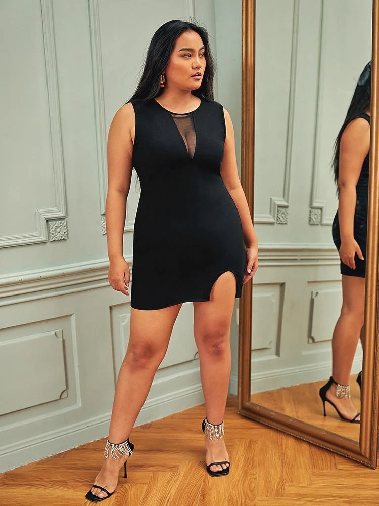 See Through Split Dress