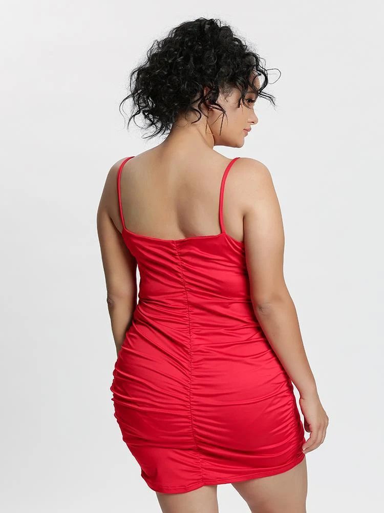 Ruched Midi Cami Dress