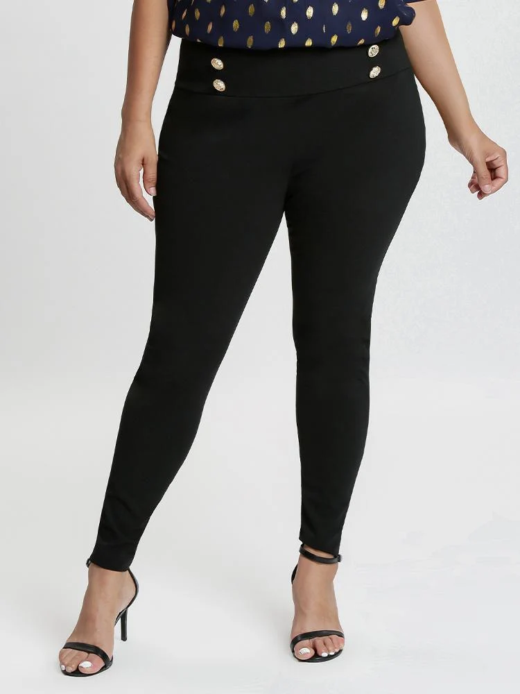 Wide Waistband Slim Pants