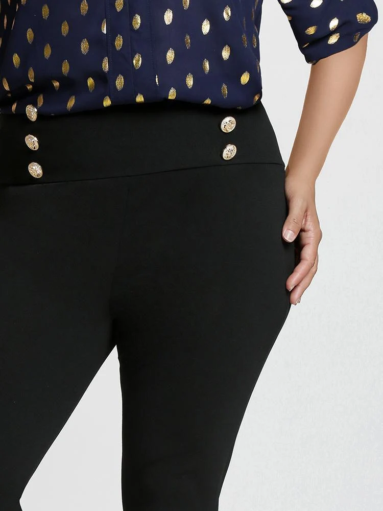 Wide Waistband Slim Pants