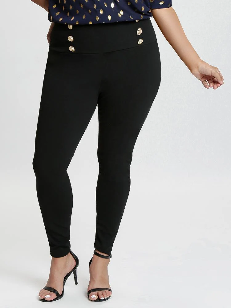 Wide Waistband Slim Pants
