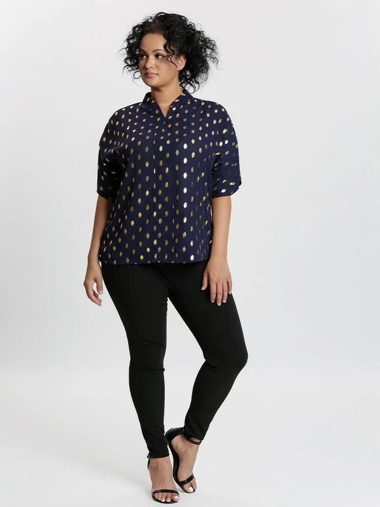 Gilding Ruched Sleeve Blouse