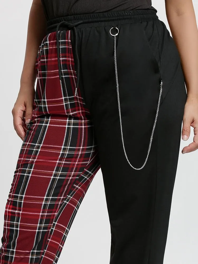 Contrast Tartan Pants