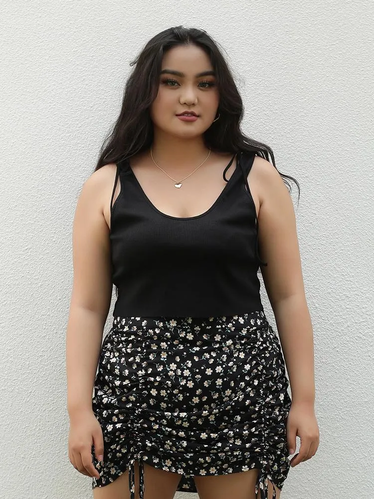 Basic Lace Up Tank Top