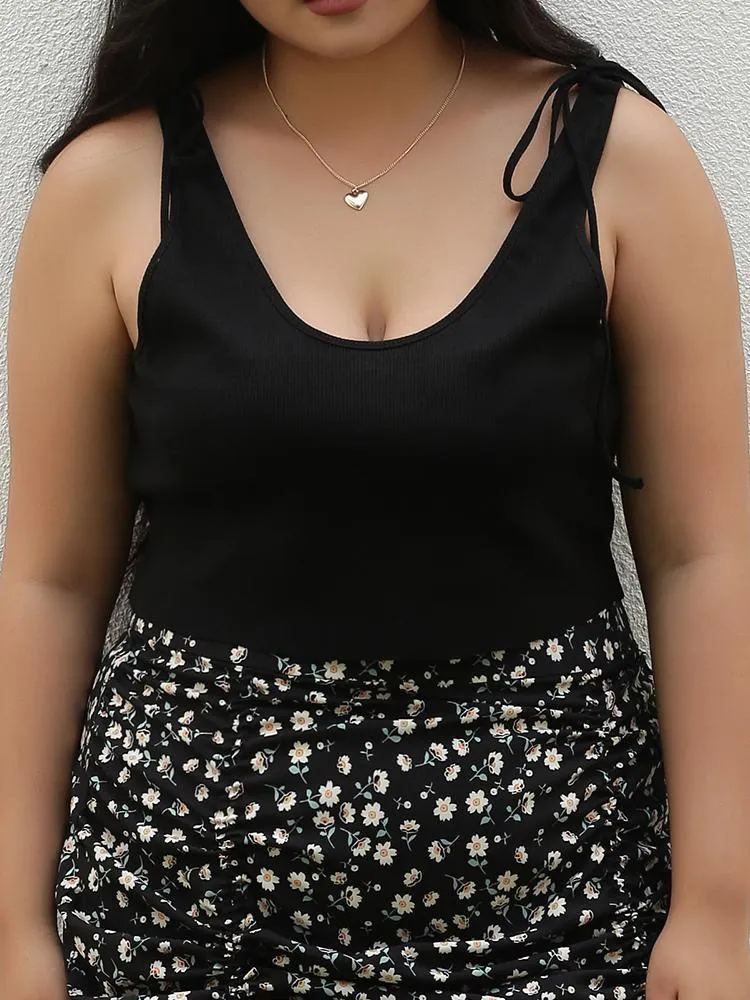 Basic Lace Up Tank Top