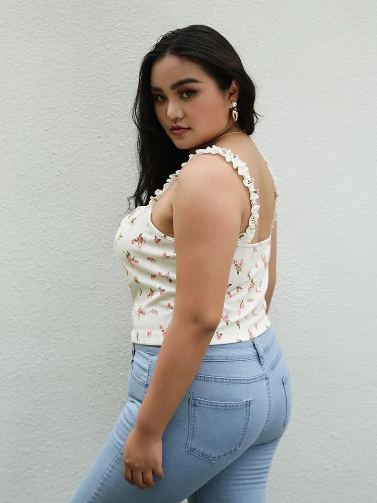 Ditsy Printed Trim Cami