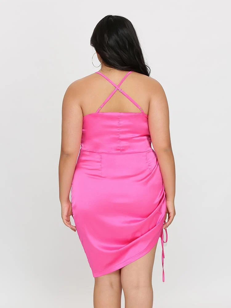 Cowl Neck Ruched Dress