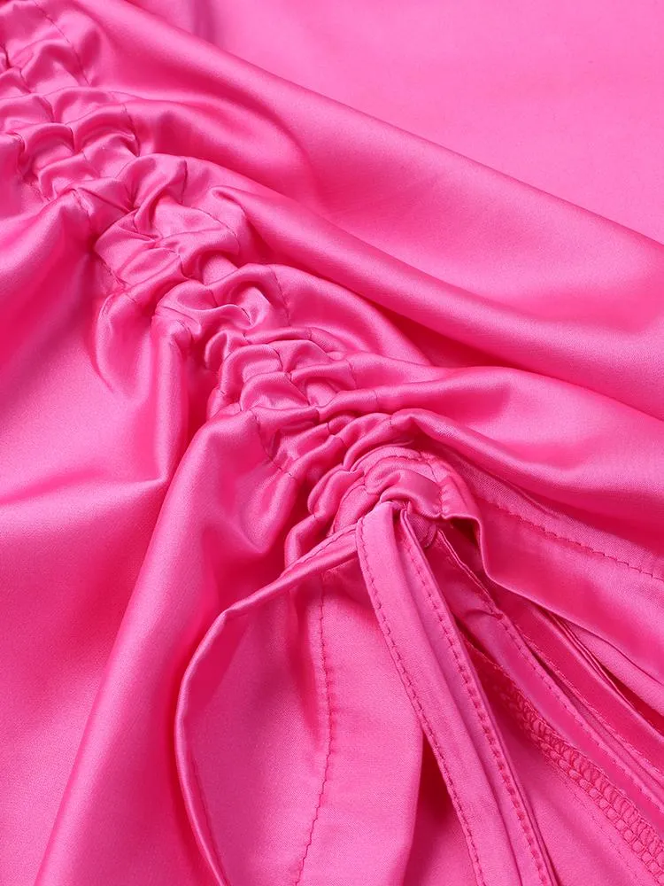 Cowl Neck Ruched Dress