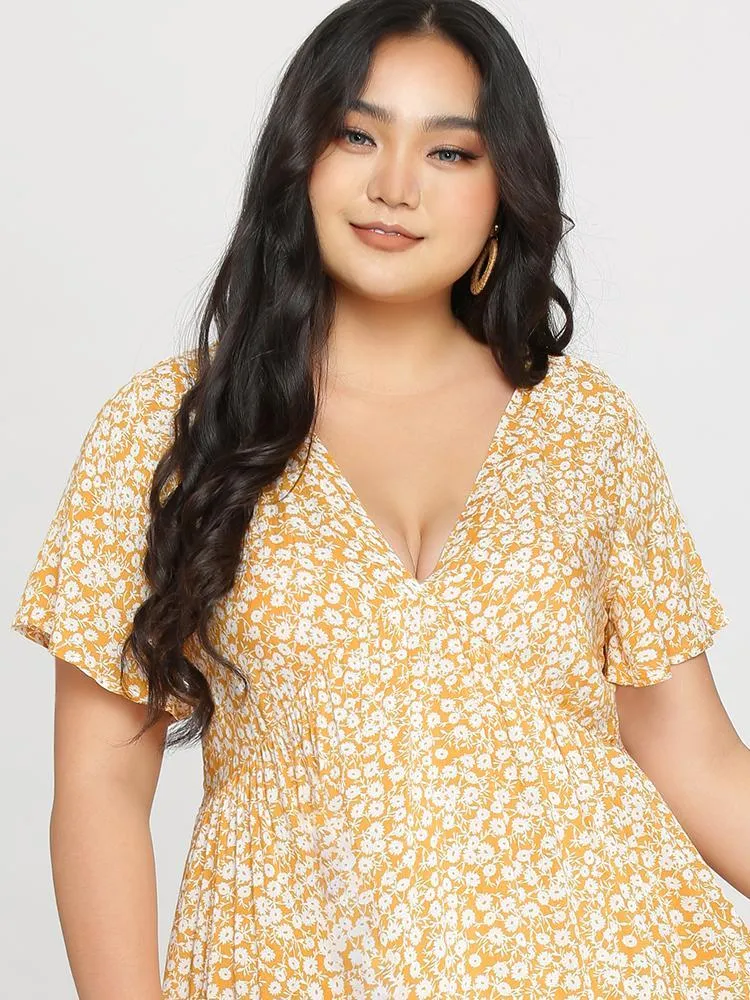 Ditsy Floral V-Neck Dress