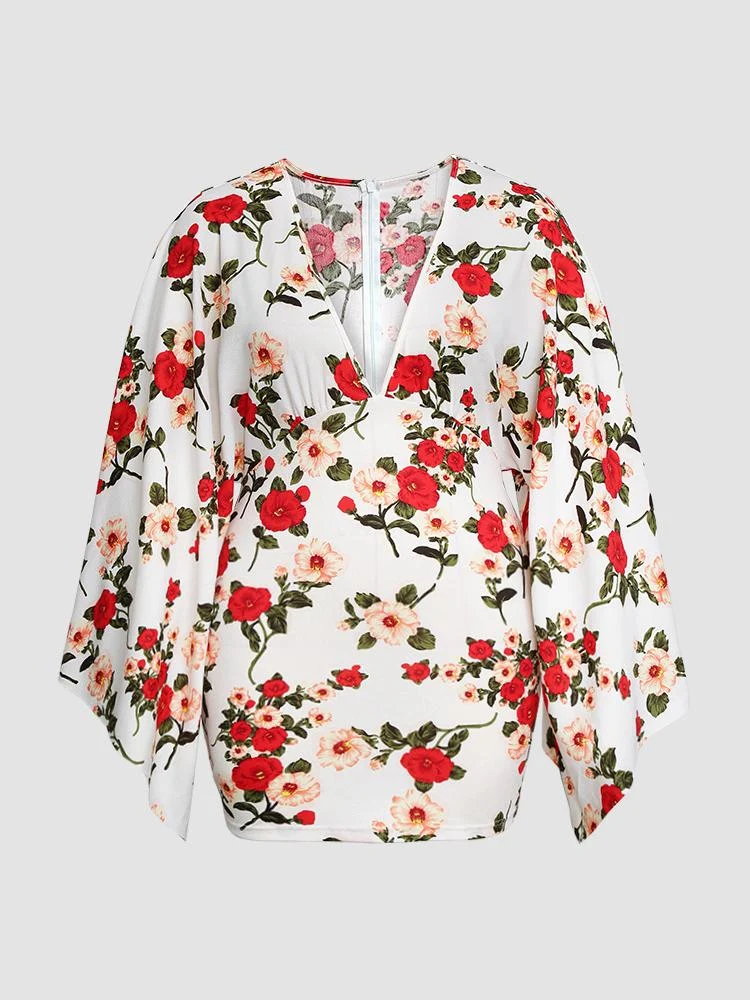 Floral Dolman Sleeve Dress