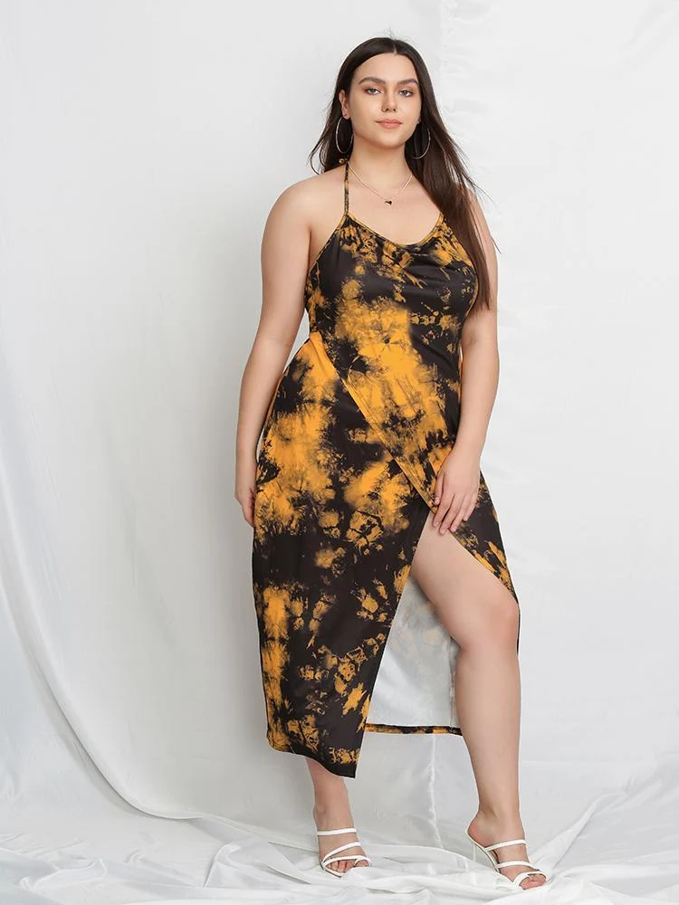 Stained Split Hem Dress
