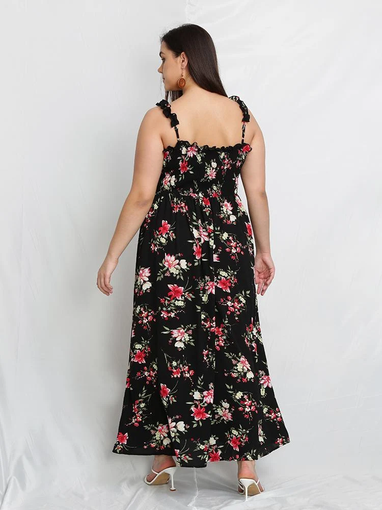 Floral Print Ruffle Dress
