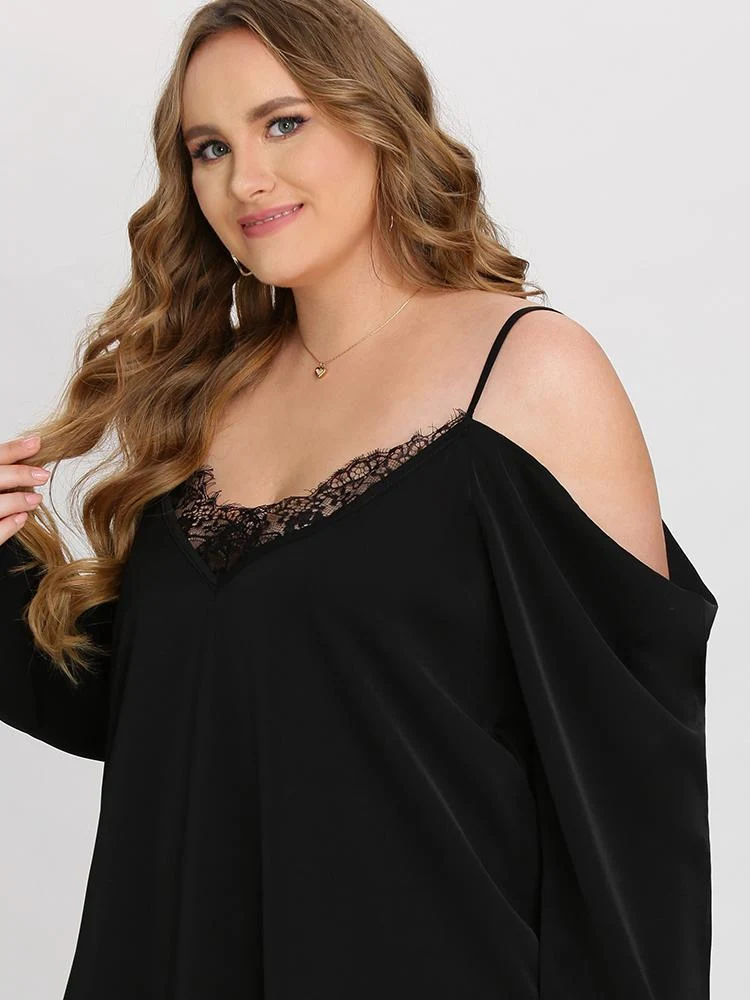 Lace Neckline Cami Dress