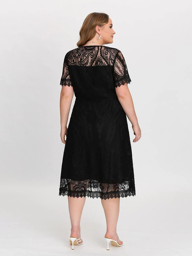 Lace Button Front Dress