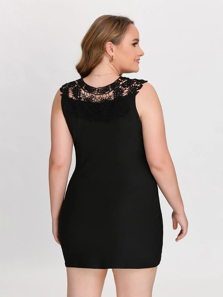 Lace Neckline Dress
