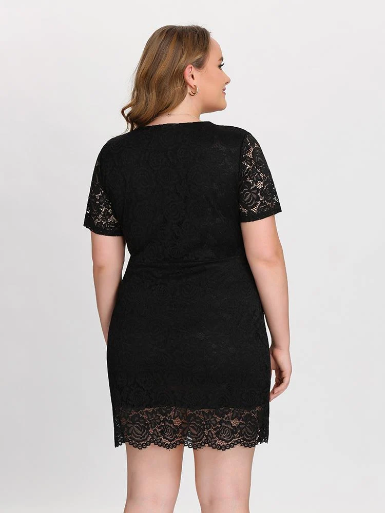 Lace Short Sleeve Dress