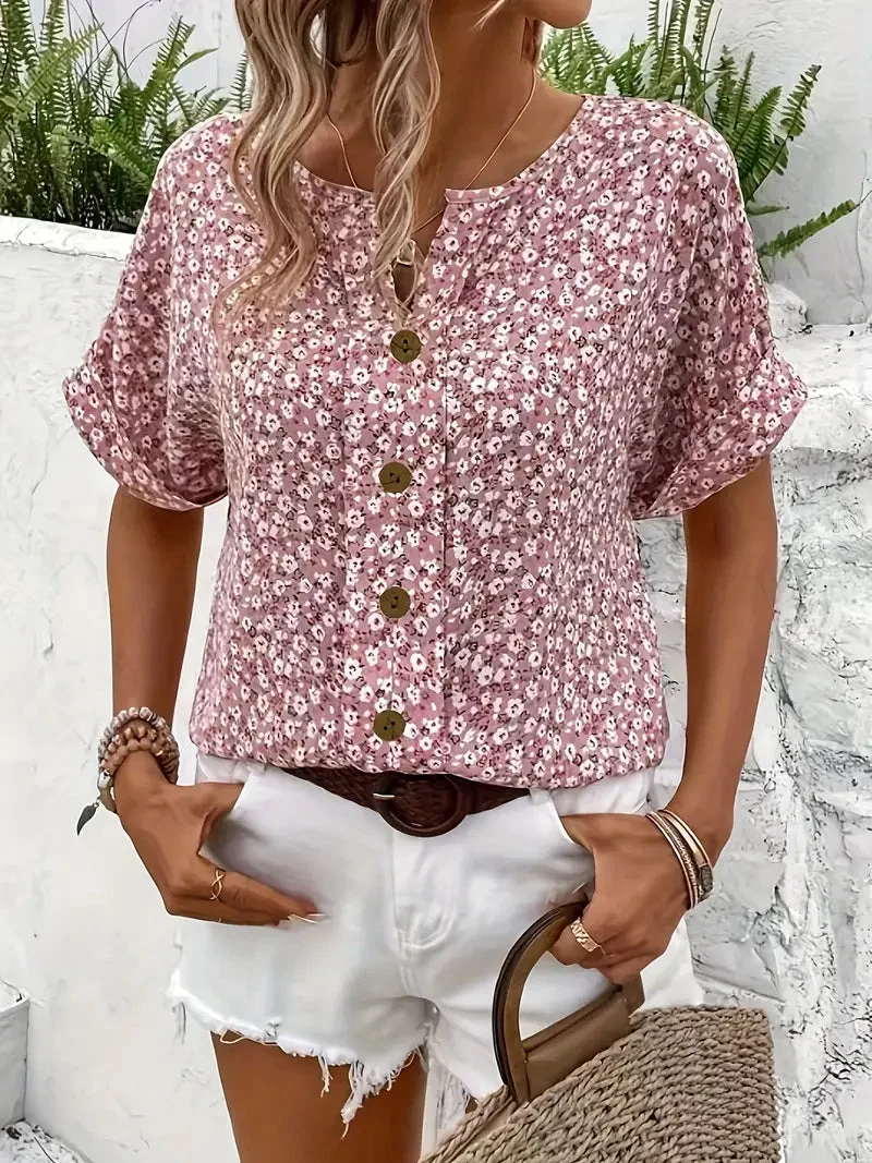 Jelena - Haut Floral Estival Élégant