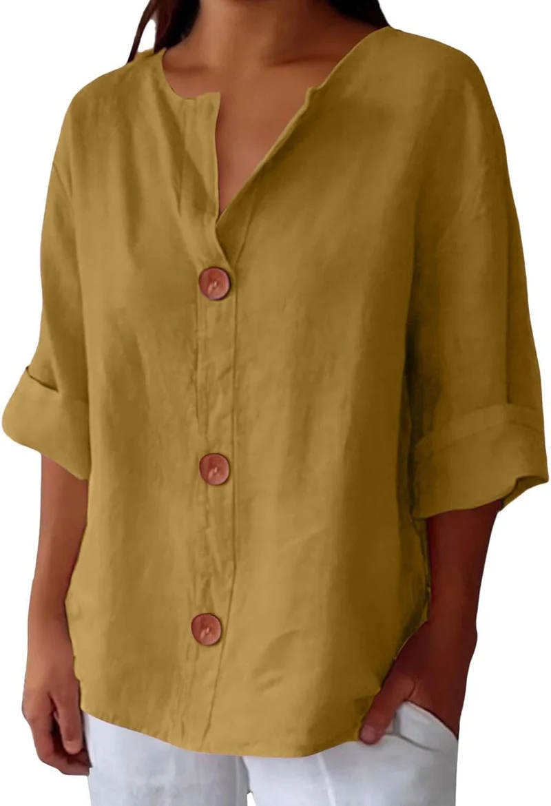 Clara - Blouse en Lin Décontractée