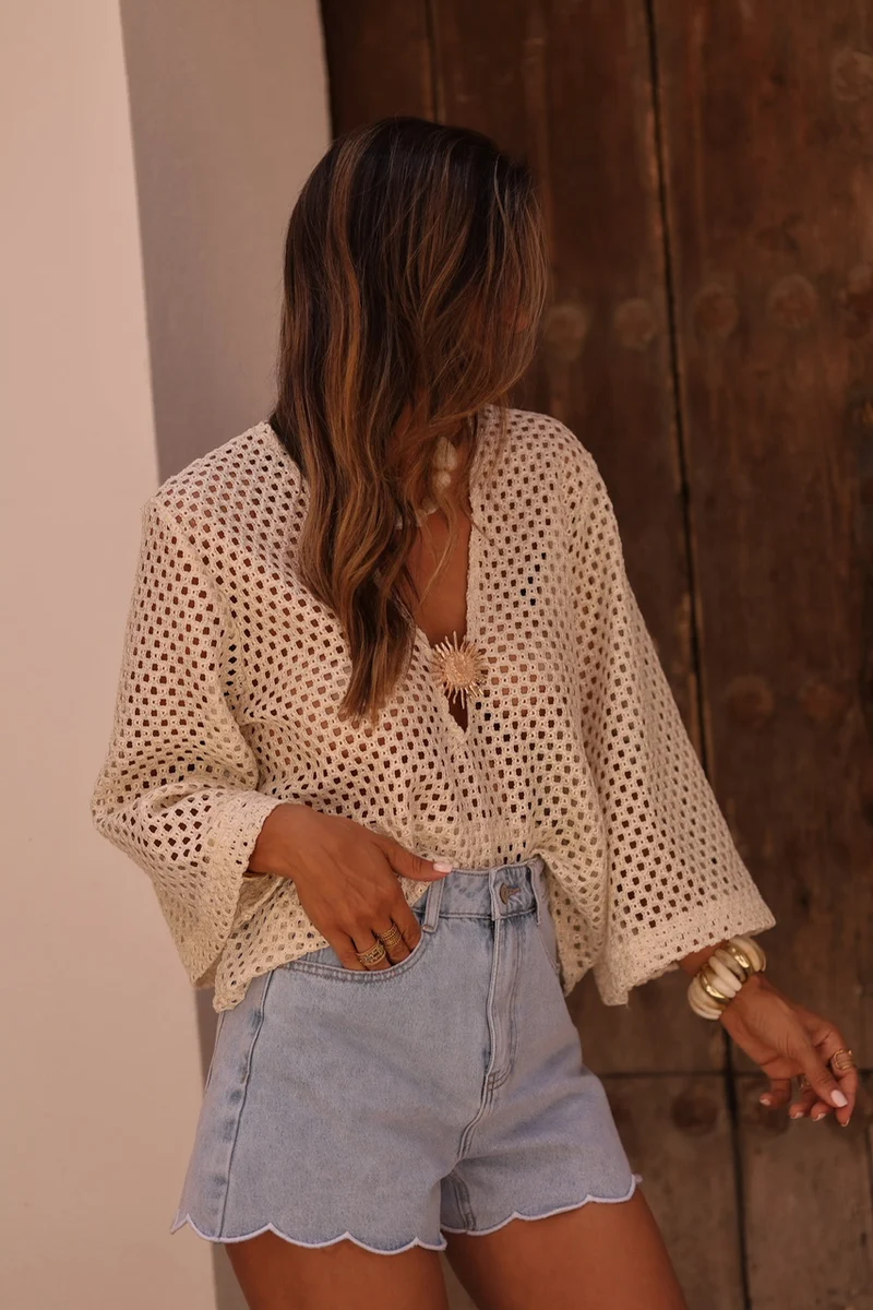 Top en crochet Soléa ecru