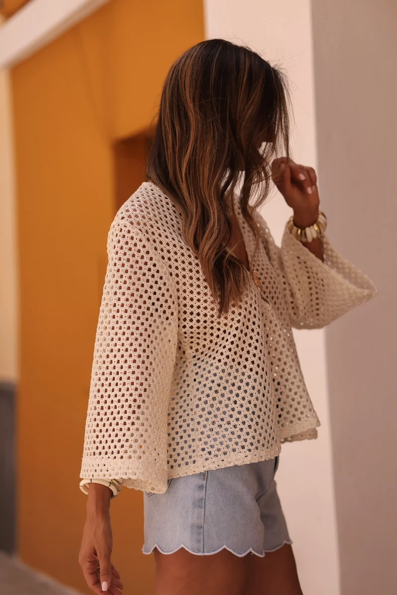 Top en crochet Soléa ecru