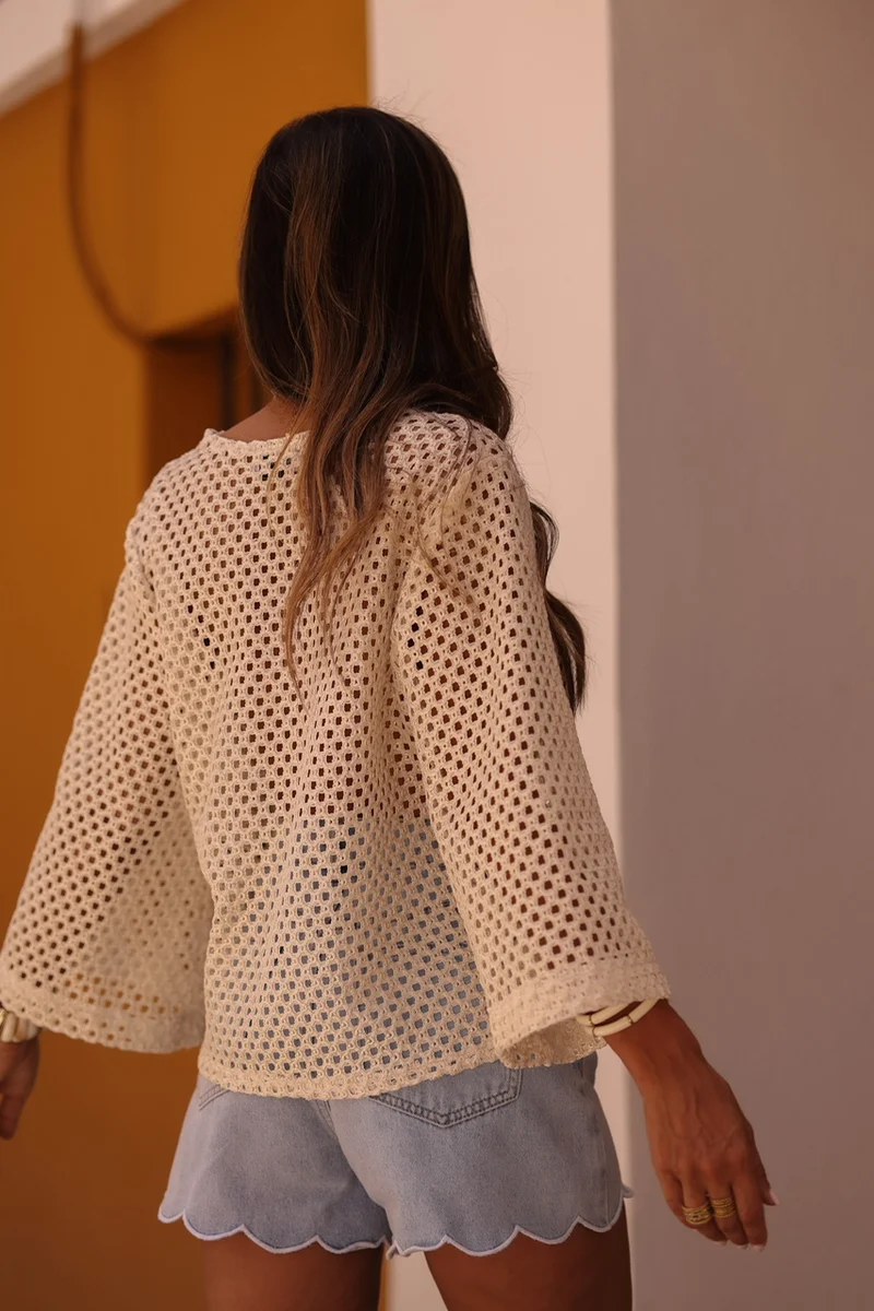 Top en crochet Soléa ecru