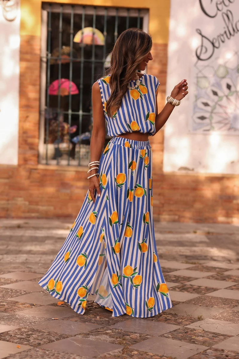 Ensemble Gabriela bleu citron
