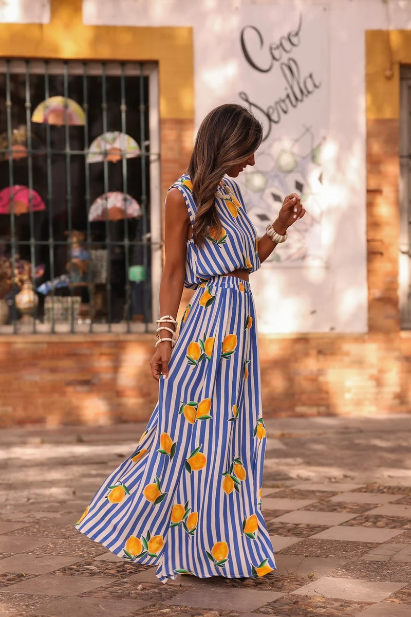 Ensemble Gabriela bleu citron