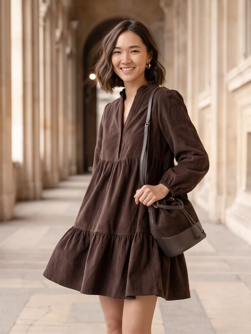 Robe Ysée - Velours Marron