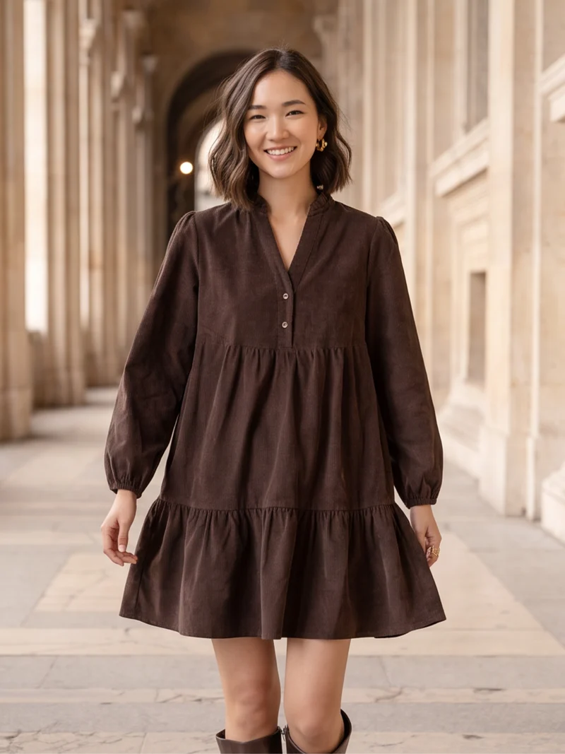 Robe Ysée - Velours Marron