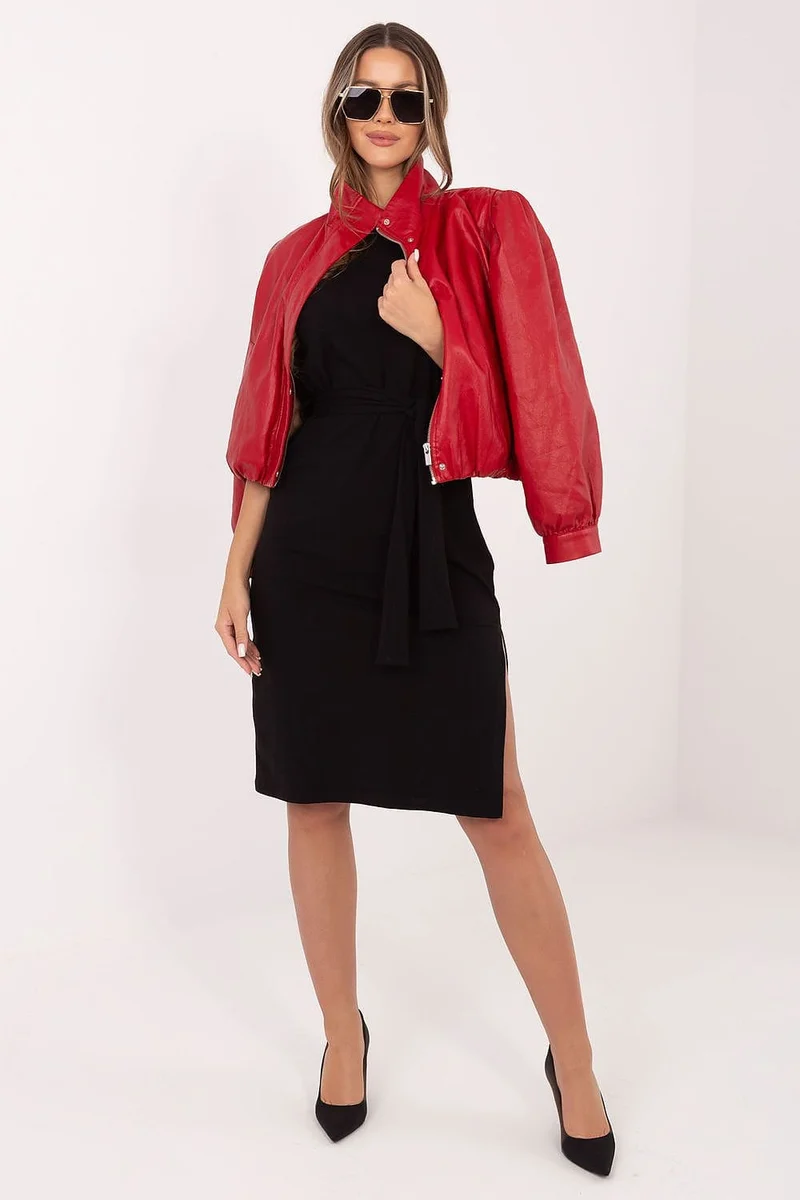 Robe midi noire ceinturée casual