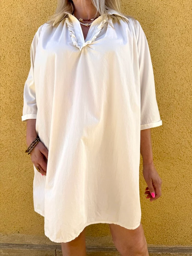Robe en coton Matilda beige/crème