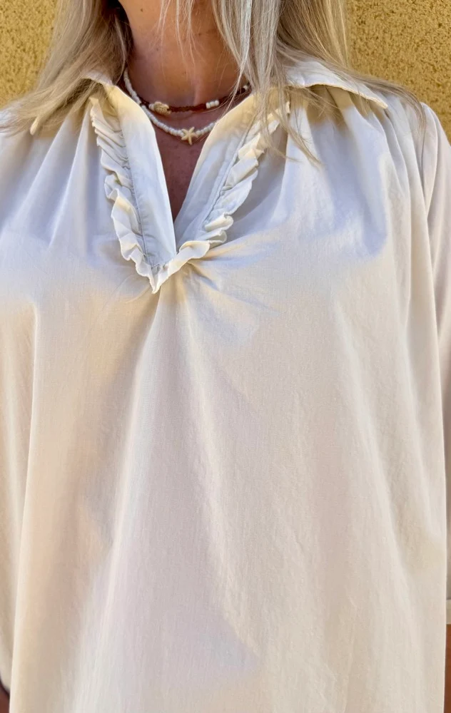 Robe en coton Matilda beige/crème