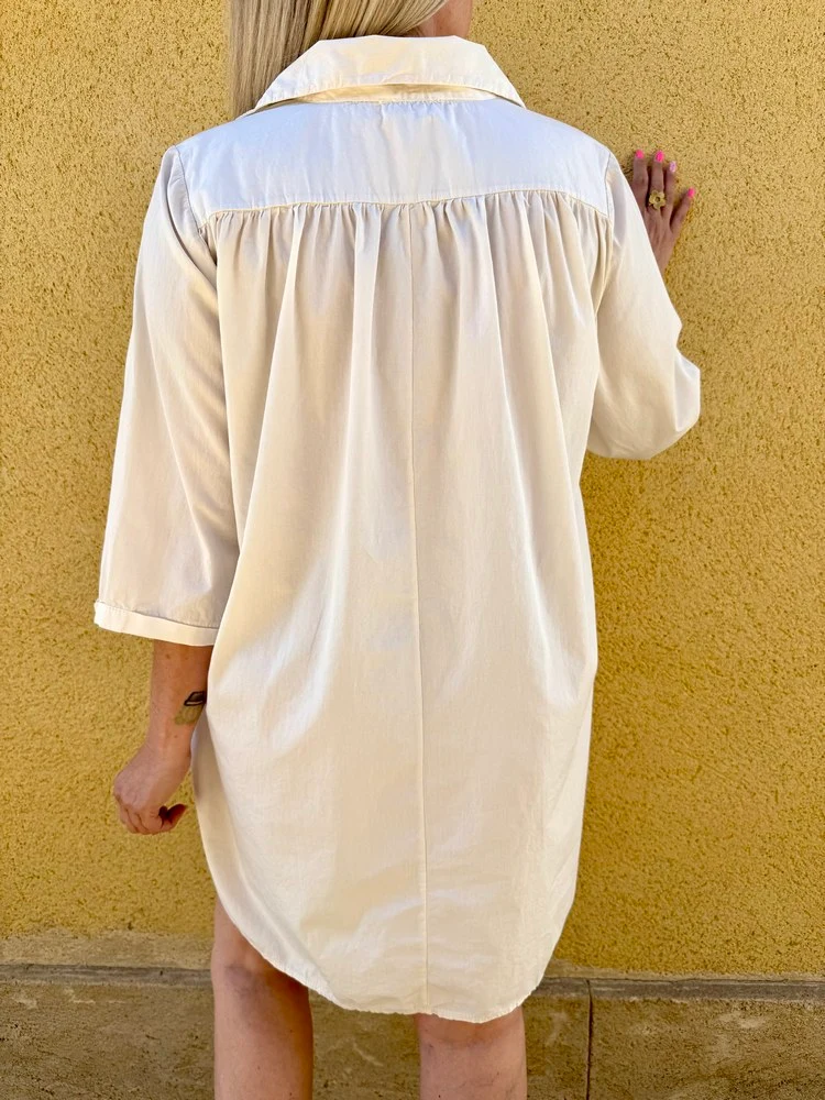 Robe en coton Matilda beige/crème