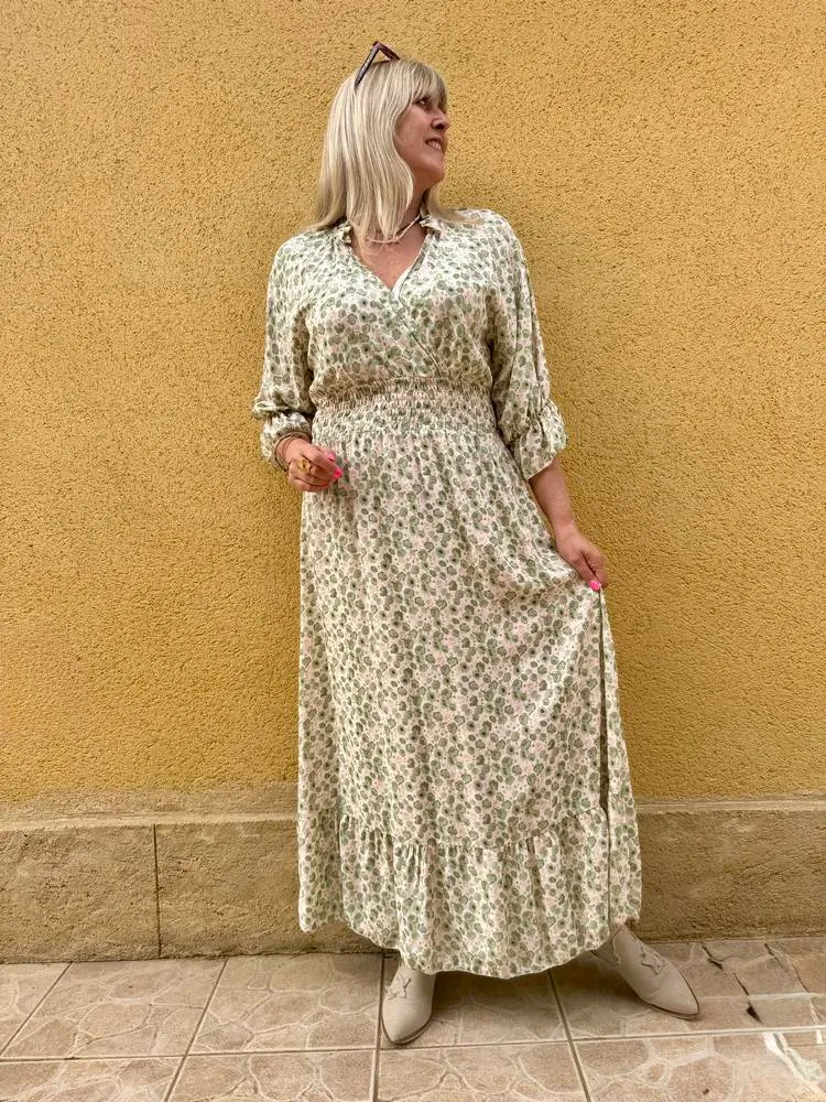 Robe imprimée Pia tilleul