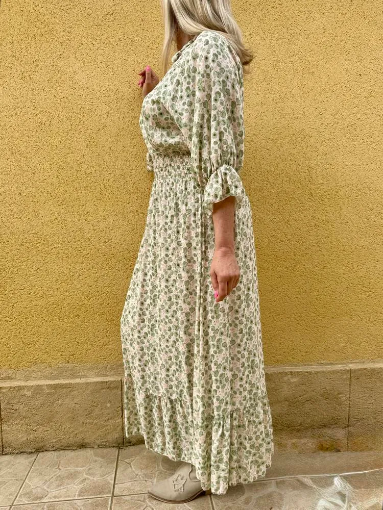 Robe imprimée Pia tilleul