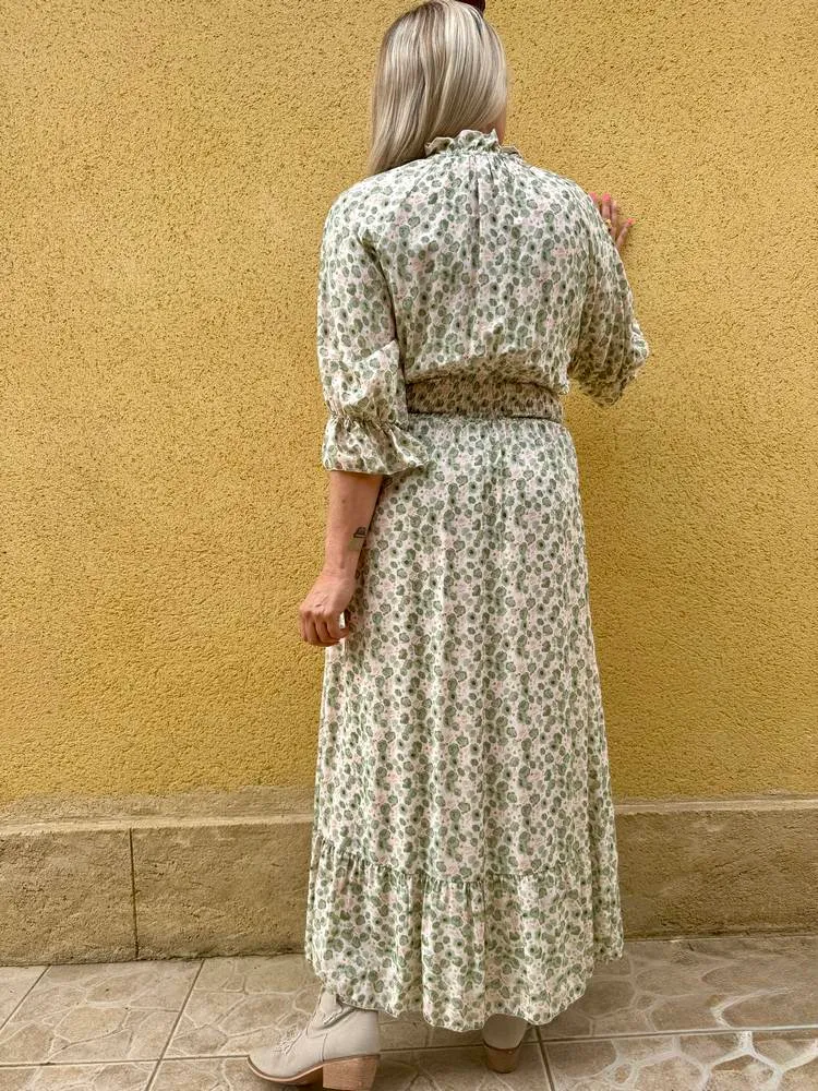 Robe imprimée Pia tilleul