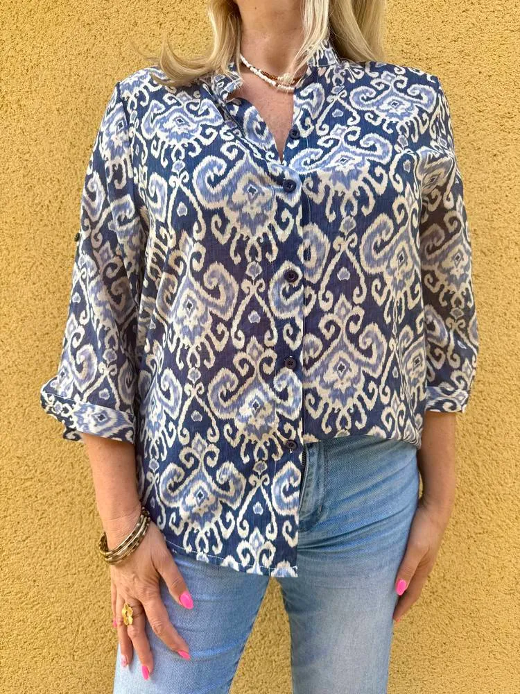 Chemise Paola Ethnique bleu
