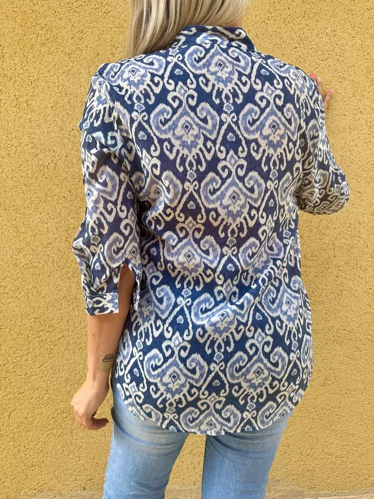 Chemise Paola Ethnique bleu