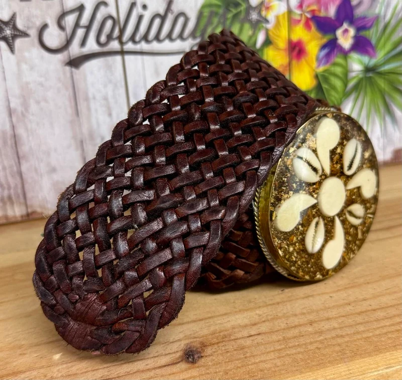 Grande ceinture en cuir Léa chocolat