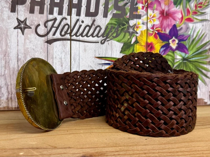 Grande ceinture en cuir Léa chocolat