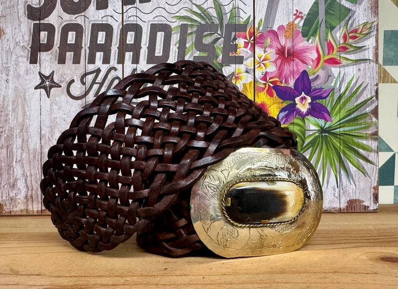 Grande ceinture en cuir Mila chocolat