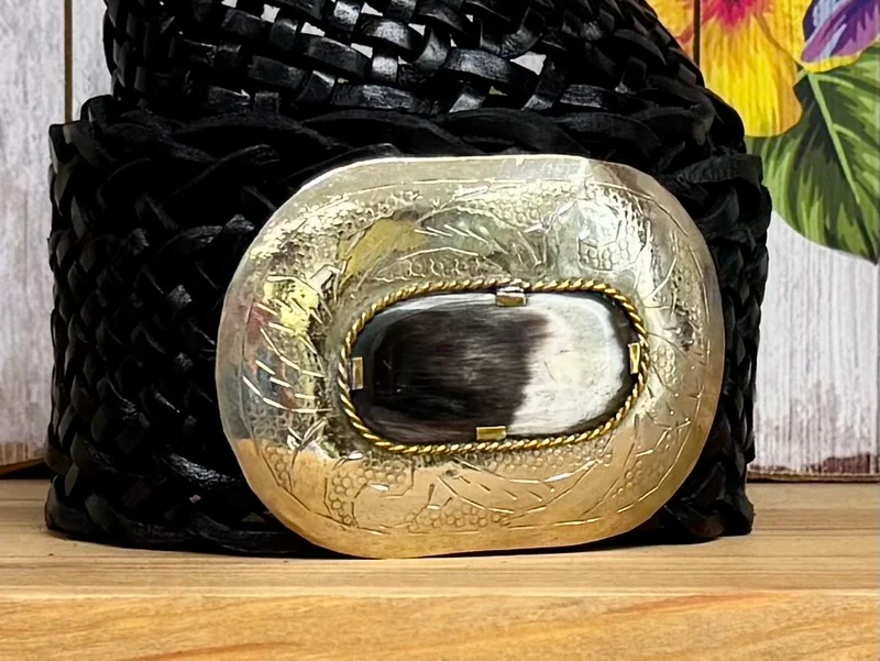 Grande ceinture en cuir Mila noir