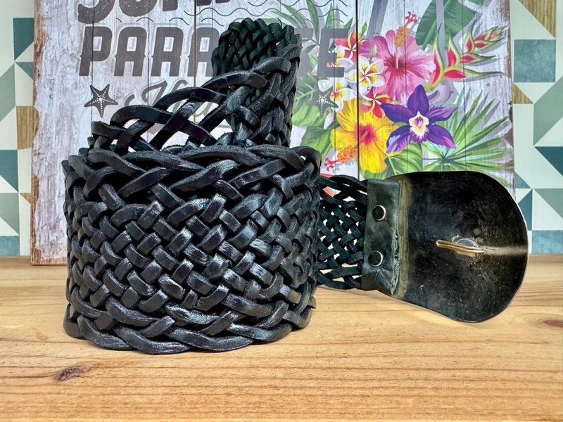 Grande ceinture en cuir Mila noir