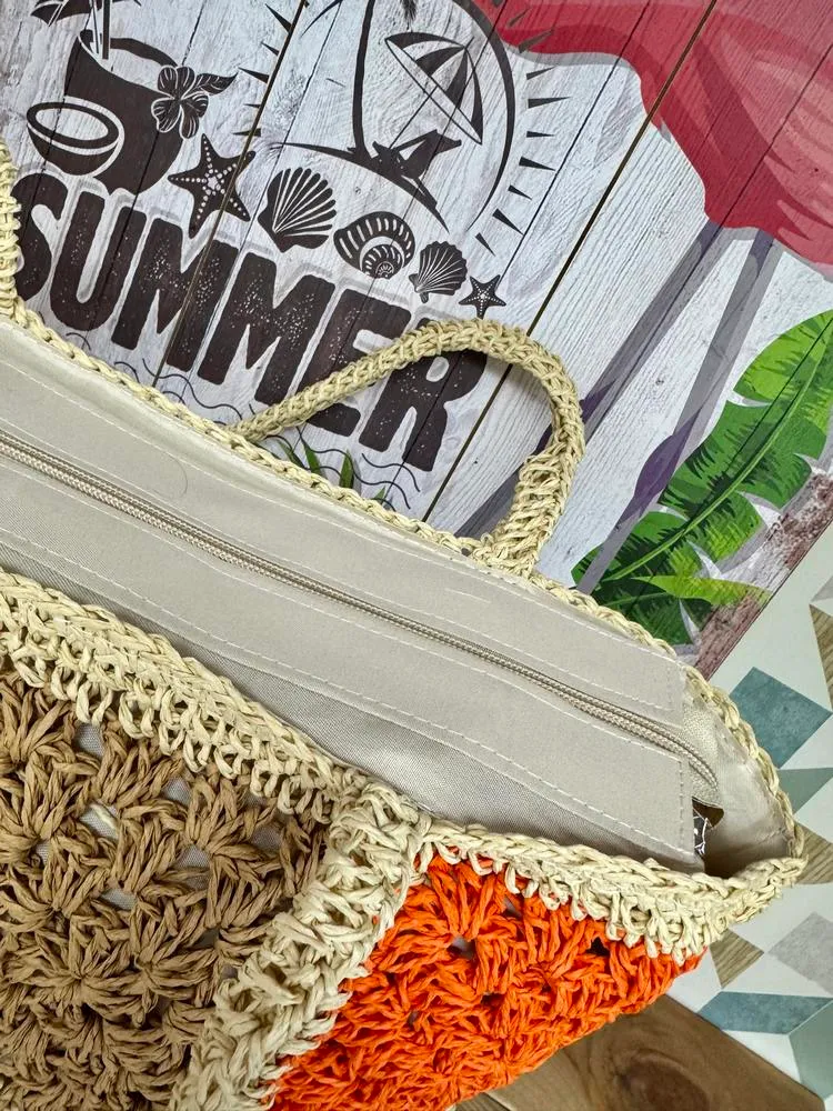 Sac en rafia Adam beige