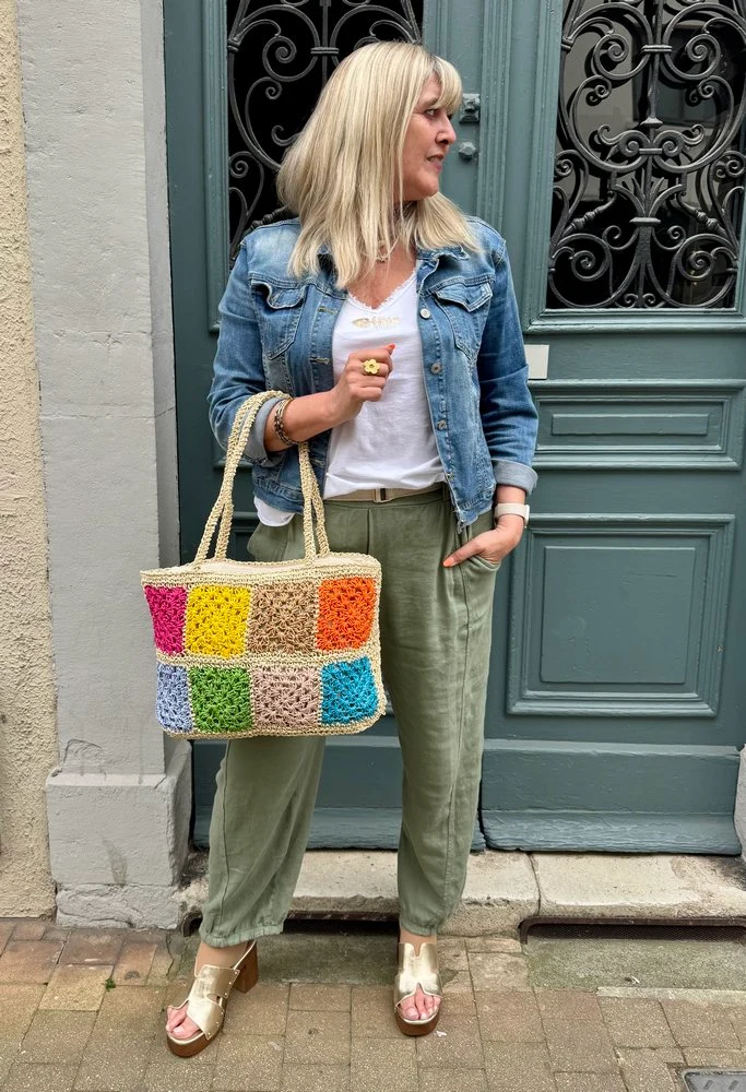 Sac en rafia Adam beige