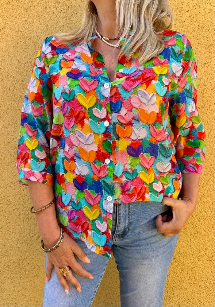 Chemise Coeurs col mao